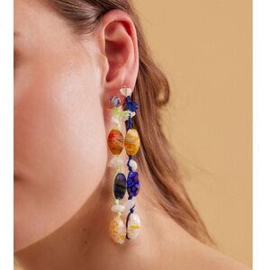 Free People Ariana Ost Voyage Dangle Earrings in Pop Neon NWT